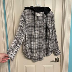 American Eagle hooded flannel